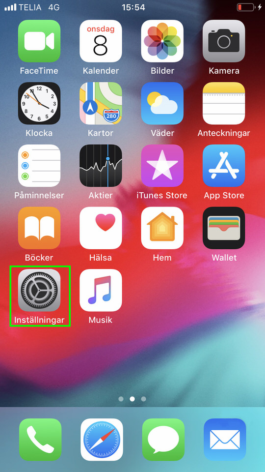 iPhone, steg 1: Gå in på Inställningar 