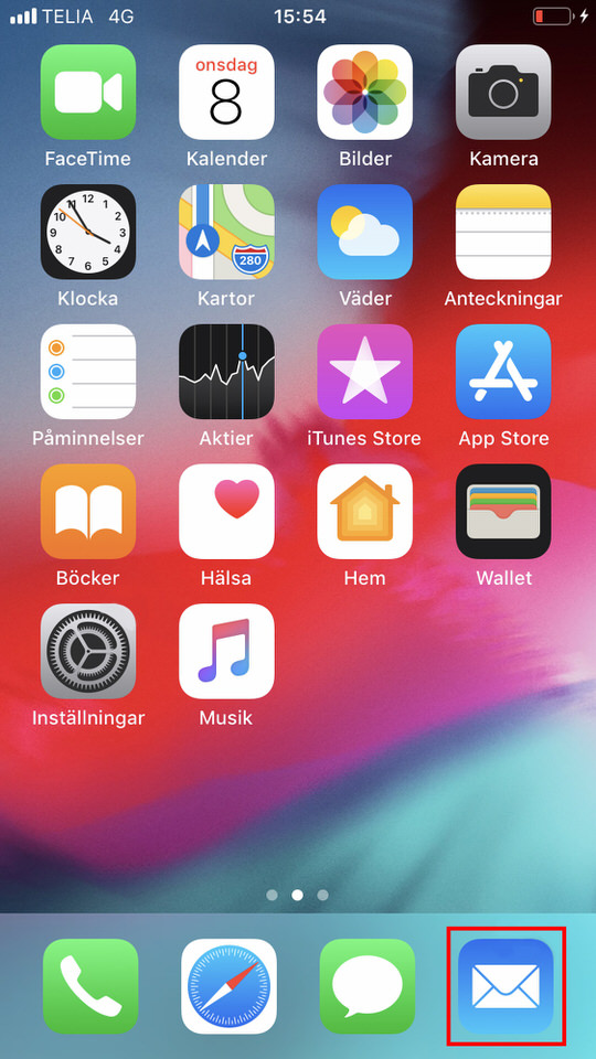 iPhone, steg 15: Grattis! Du är nu klar och hittar mailen på appen Mail 