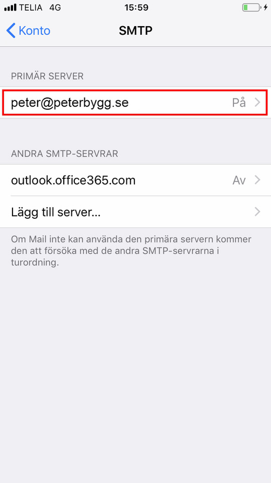 iPhone, steg 13: Klicka på din mail 