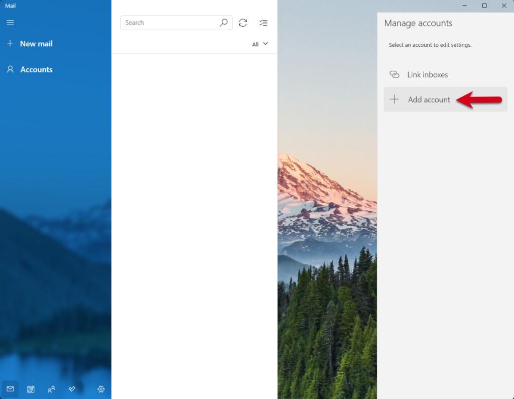 Windows Mail, steg 3: Klicka på Lägg till konto